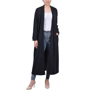 NY Collection Petite Long Sleeve Heavy Ponte Duster Sweater